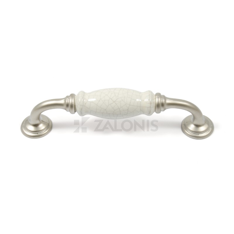 FURNITURE HANDLE CRACKELED / NICKEL SATIN
