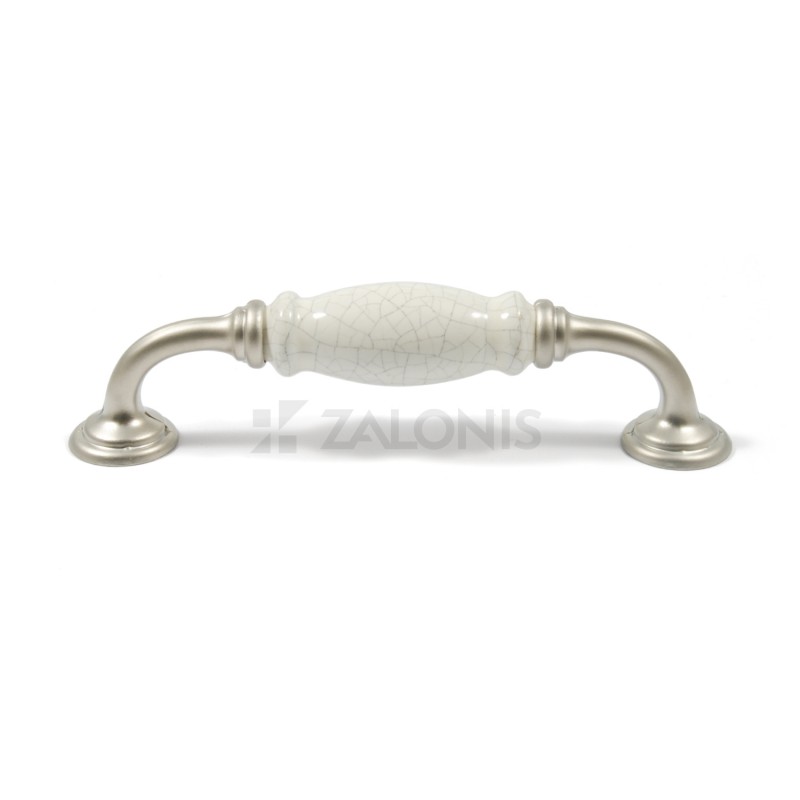 FURNITURE HANDLE CRACKELED / NICKEL SATIN