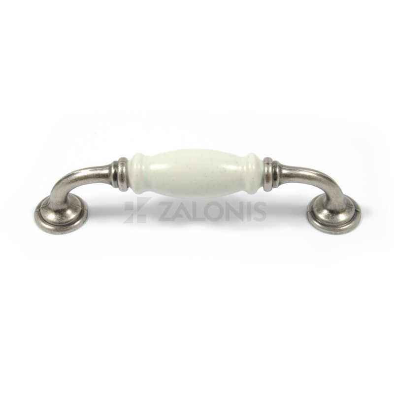 FURNITURE HANDLE STONE / OLD SILVER
