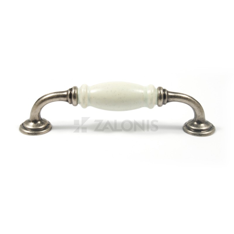 FURNITURE HANDLE STONE / OLD SILVER