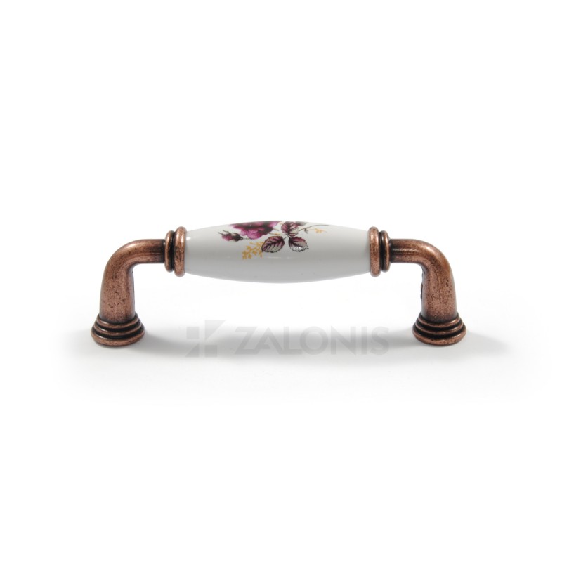 FURNITURE HANDLE / ROSE FLOWER / ANTIQUE