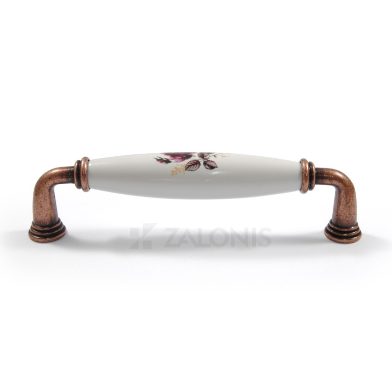 FURNITURE HANDLE / ROSE FLOWER / ANTIQUE