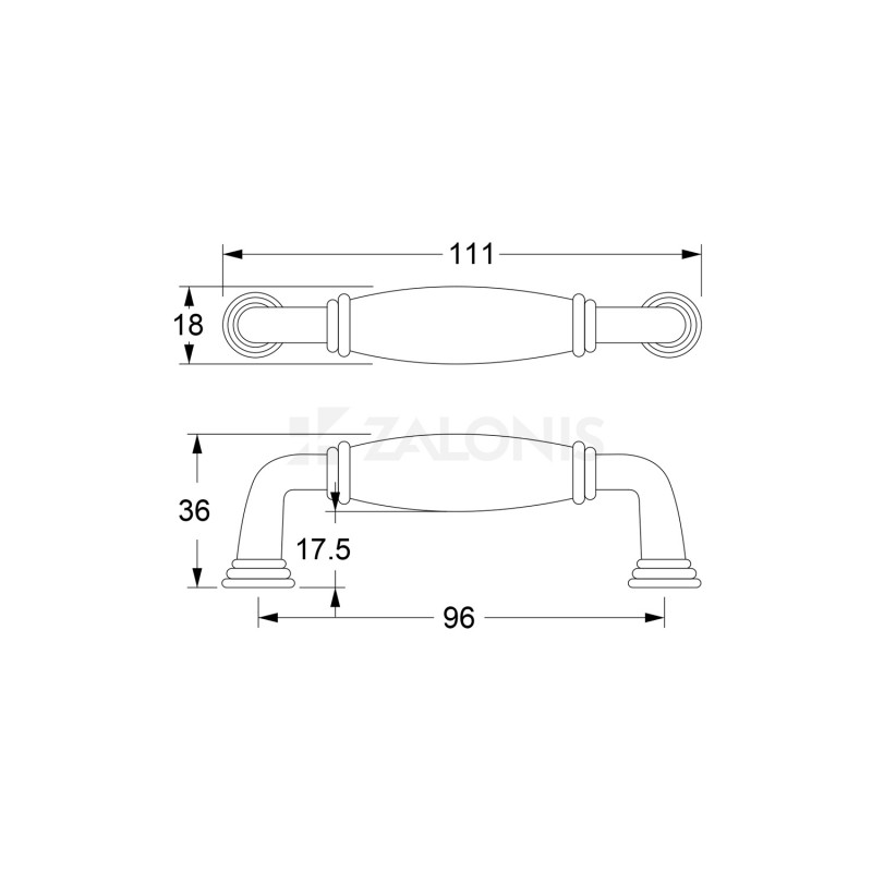 FURNITURE HANDLE / YELLOW FLOWER / ANTIQUE
