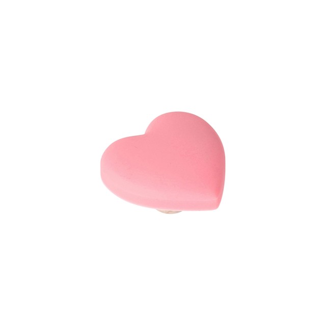 CHILDREN RUBBER HEART KNOB / PINK