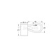 FURNITURE KNOB WITH DARK LEATHER 14 VERTICAL / MAT NICKEL MODERN COLLECTION