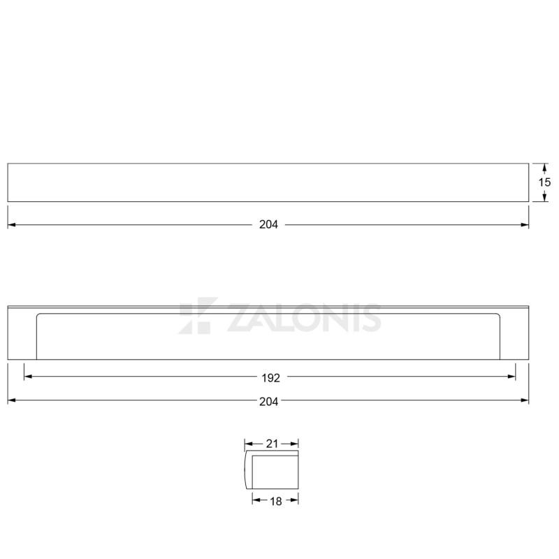 m.007 FURNITURE HANDLE / MAT BLACK  MODERN COLLECTION