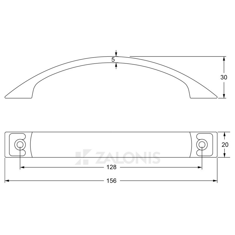 m.008 FURNITURE HANDLE / MAT NICKEL  MODERN COLLECTION