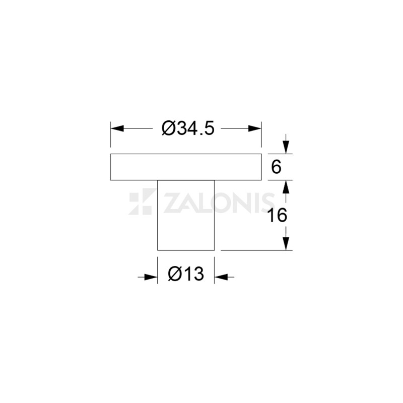 FURNITURE KNOB M.319 D.24 / MAT BLACK MODERN COLLECTION