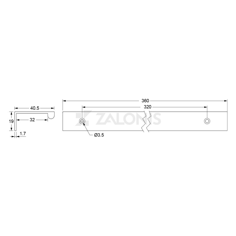 FURNITURE HANDLE BAR / BLACK