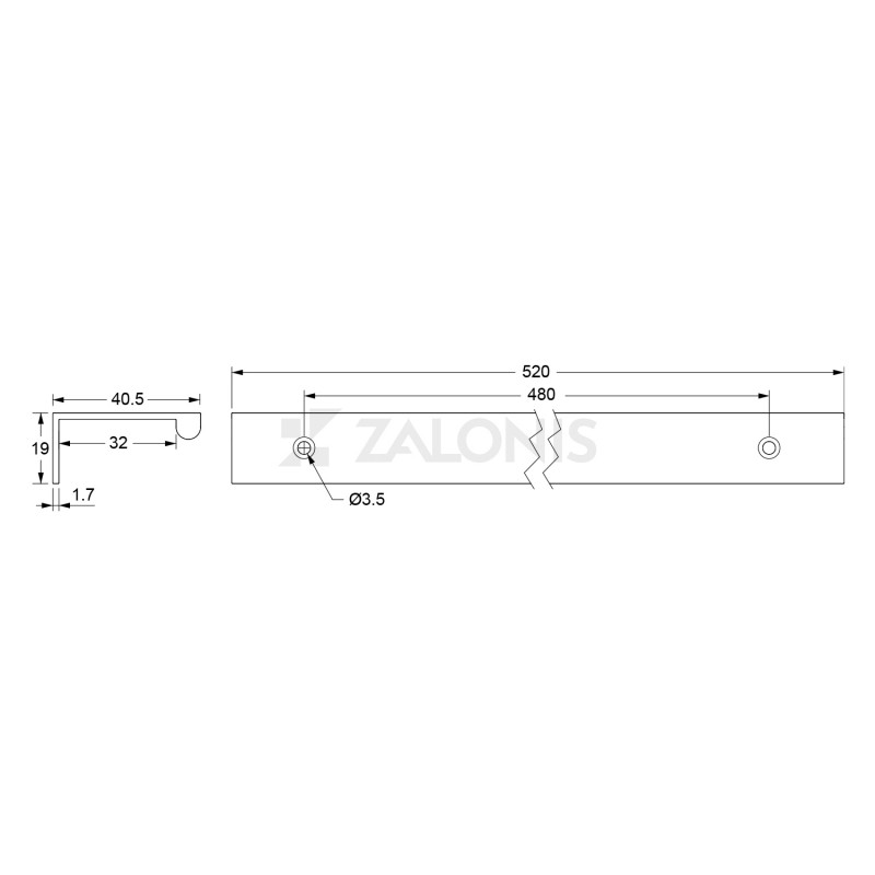 FURNITURE HANDLE BAR / BLACK