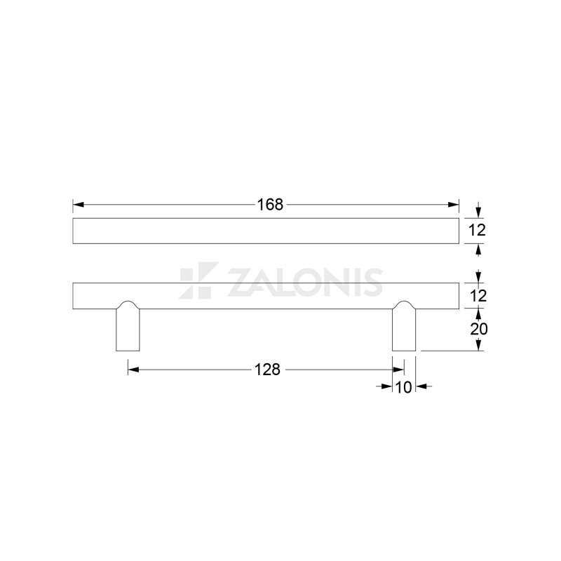 ROUND FURNITURE HANDLE / STAINLESS STEEL / MATT INOX