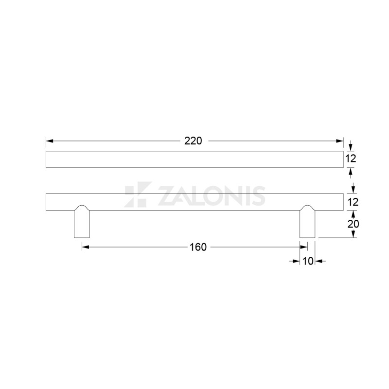 ROUND FURNITURE HANDLE / STAINLESS STEEL / MATT INOX