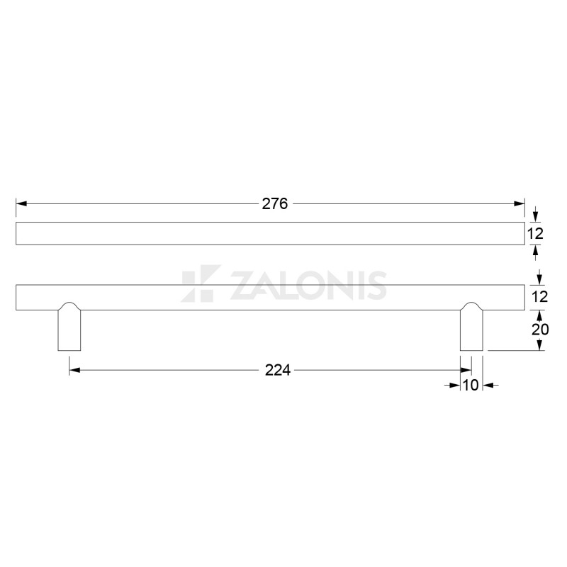 ROUND FURNITURE HANDLE / STAINLESS STEEL / MATT INOX