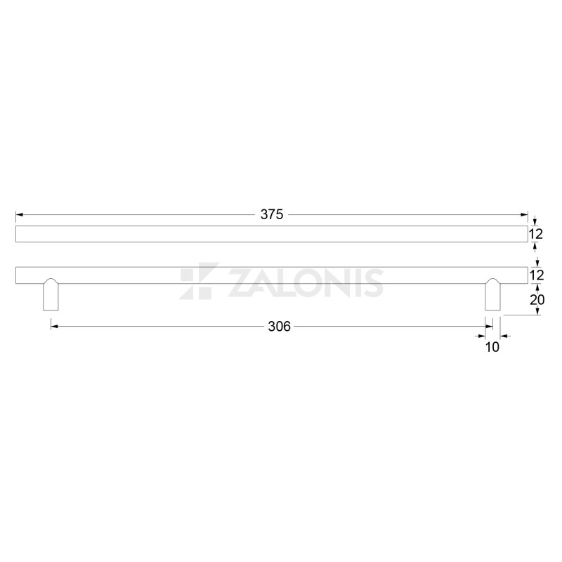 ROUND FURNITURE HANDLE / STAINLESS STEEL / MATT INOX