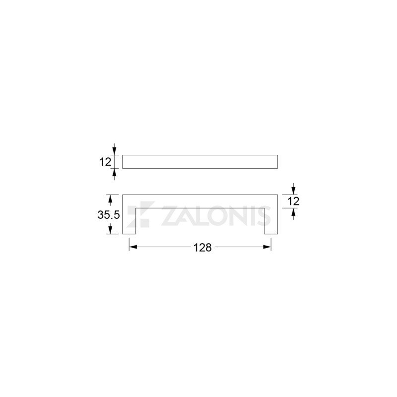 SQUARE FURNITURE HANDLE / INOX