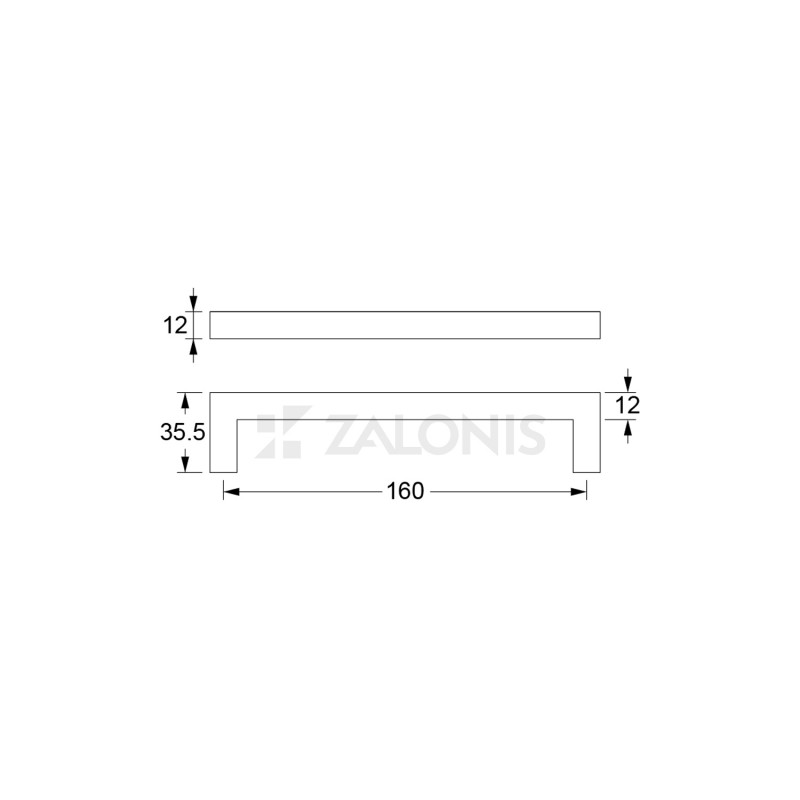 SQUARE FURNITURE HANDLE / INOX