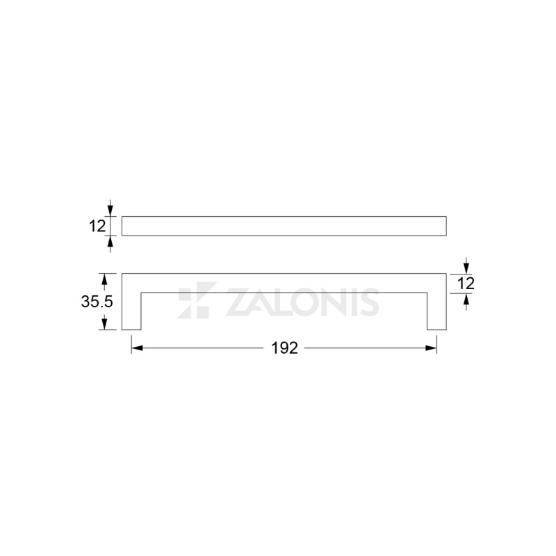 SQUARE FURNITURE HANDLE / INOX