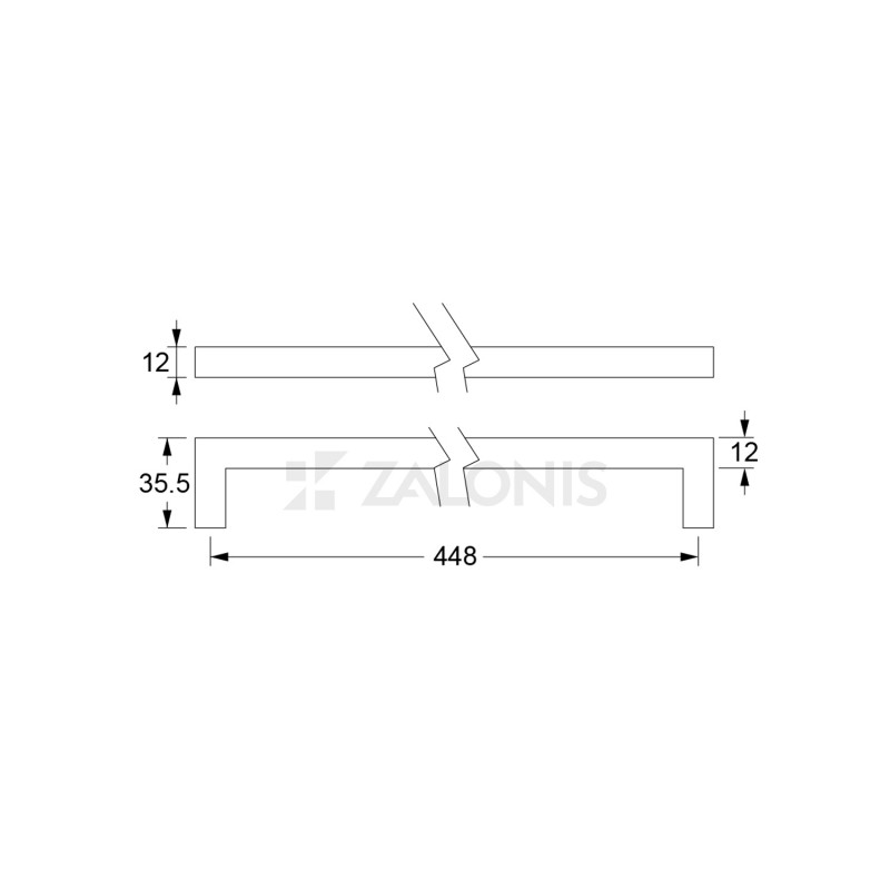 SQUARE FURNITURE HANDLE / INOX