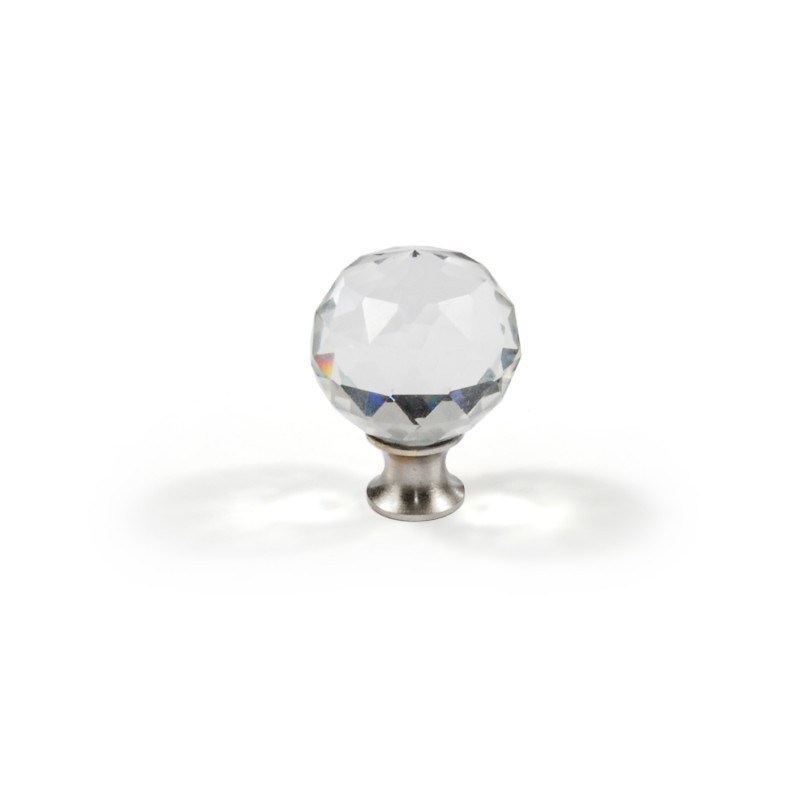 FURNITURE KNOB CRYSTAL SPHERE / MATT NICKEL