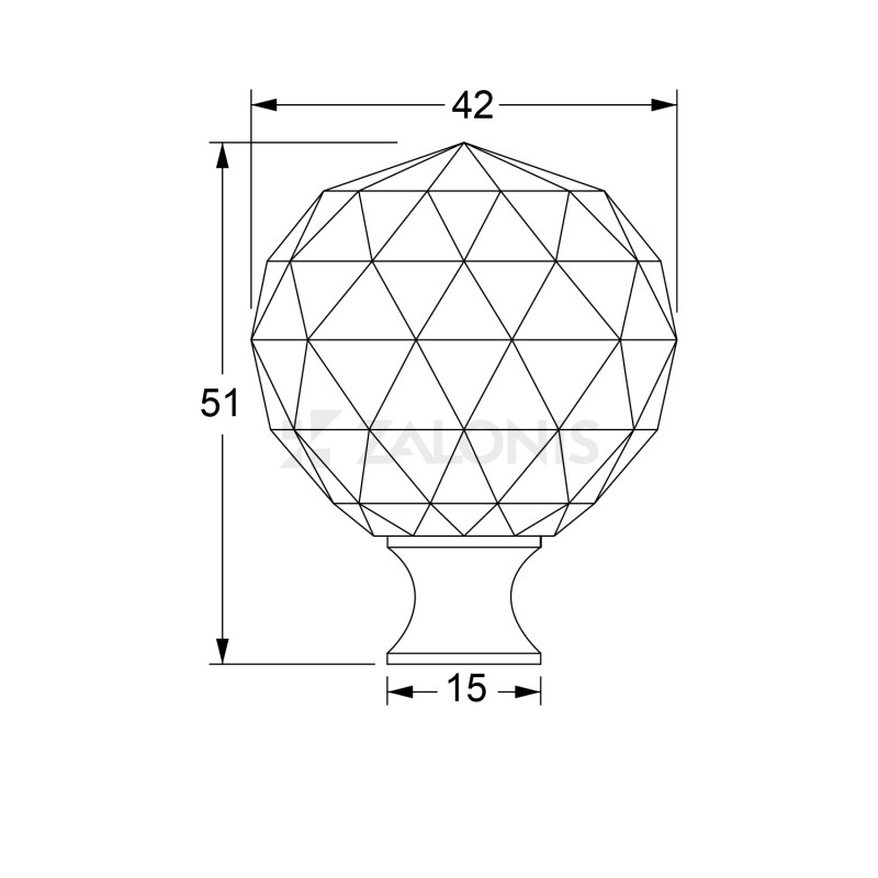 FURNITURE KNOB CRYSTAL SPHERE / MATT NICKEL