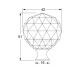 FURNITURE KNOB CRYSTAL SPHERE / MATT NICKEL