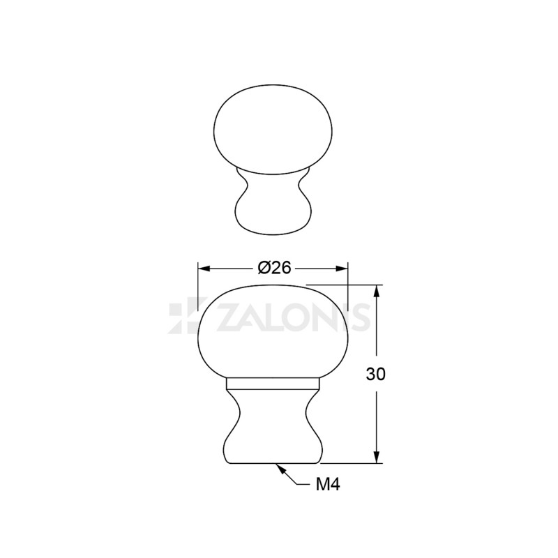 FURNITURE KNOB BUBBLE m.002 / BEECH / RAW