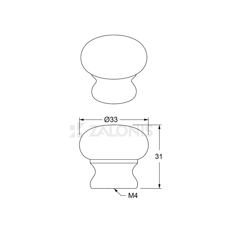 FURNITURE KNOB BUBBLE m.002 / BEECH / RAW