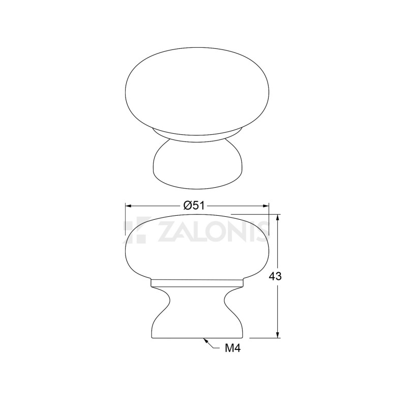 FURNITURE KNOB BUBBLE m.002 / BEECH / RAW