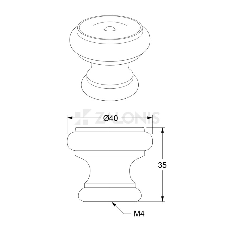 FURNITURE KNOB m.003 / RUSTIC BEECH / RAW