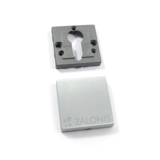 KEYHOLE LOCK SQUARE ROSETTE COVER / MAT CHROME