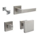 ENTRANCE DOOR HANDLE SET ELLE SQUARE ROSETTE / MAT NICKEL