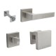 ENTRANCE DOOR HANDLE SET ELLE SQUARE ROSETTE / MAT NICKEL ENTRANCE DOOR HANDLES