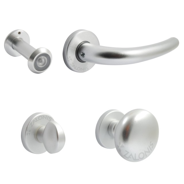 ENTRANCE DOOR HANDLE SET OMEGA / MAT CHROME