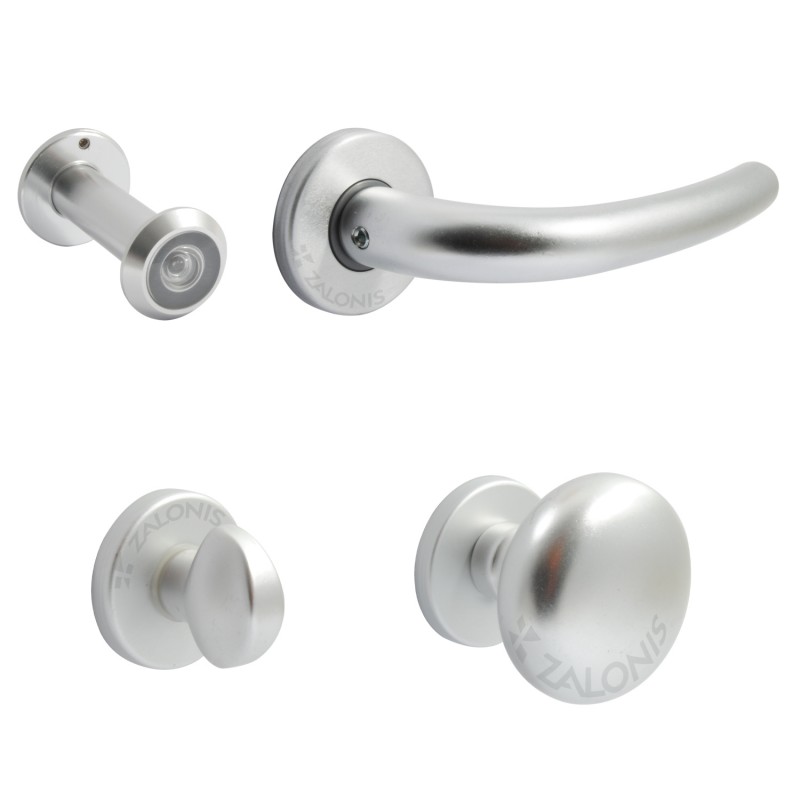 ENTRANCE DOOR HANDLE SET OMEGA / MAT CHROME ENTRANCE DOOR HANDLES