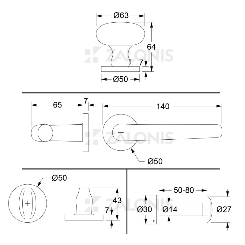 ENTRANCE DOOR HANDLE SET OMEGA / MAT CHROME ENTRANCE DOOR HANDLES