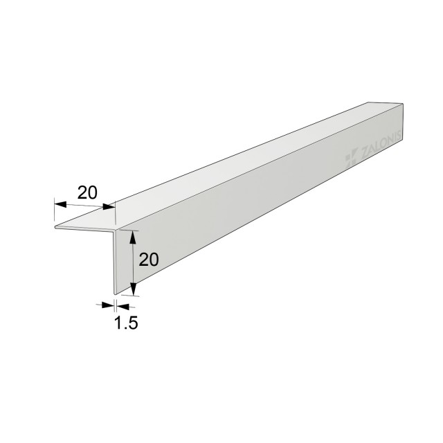 PLASTIC ANGLE PROFILE 20x20 mm - 250cm / WHITE