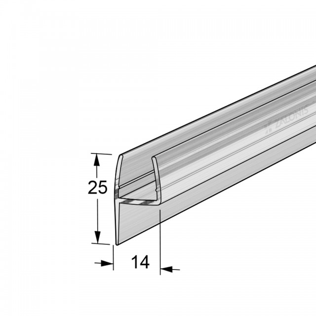VERTICAL HARD FIN SHOWER DOOR SEAL FOR 8-10mm GLASS
