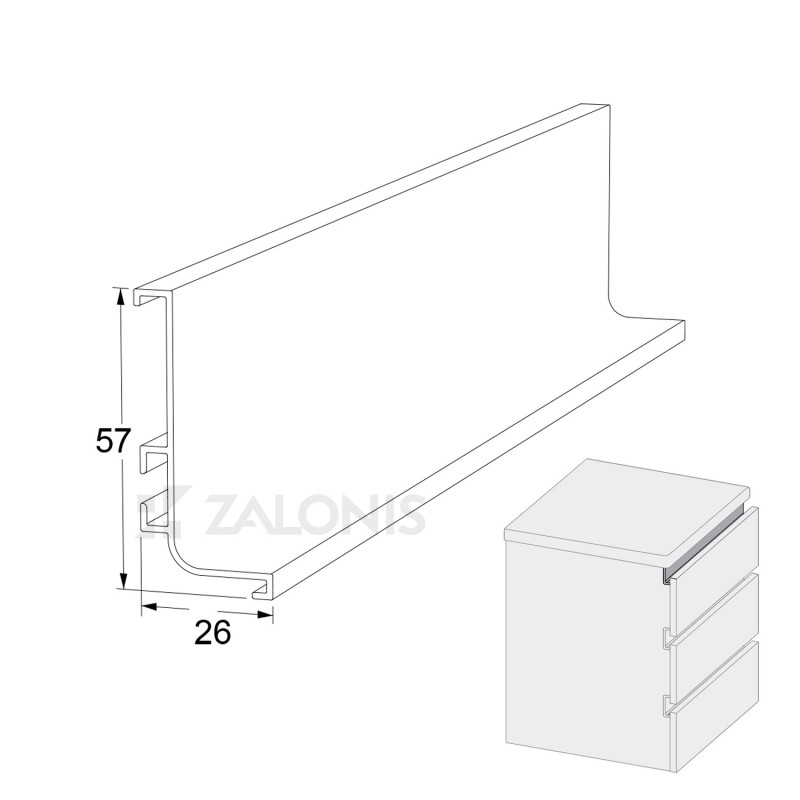 "L" PROFILE-GOLA 395 / WHITE GOLA SYSTEM