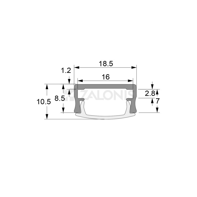 EXTERNAL LED ALUMINIUM PROFILE  / ANODISED U - PROFILES