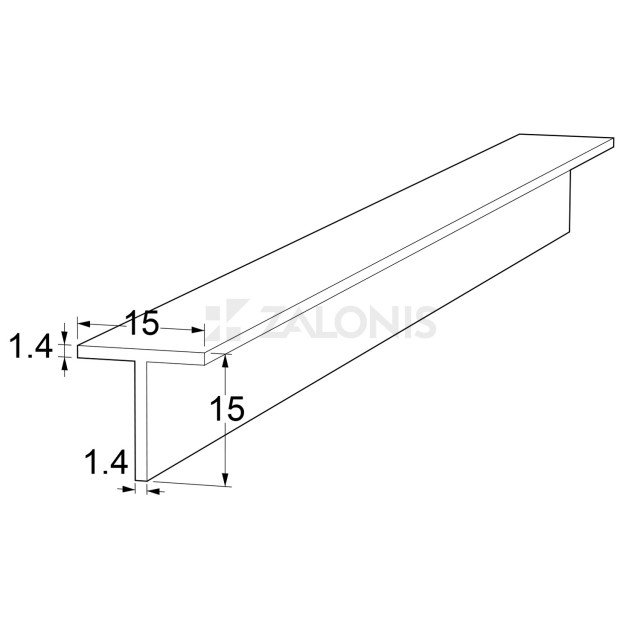 ΤΑΦ ΑΛΟΥΜΙΝΙΟΥ 15x15 / 1.4 mm / ΑΝΟΔΙΩMENO
