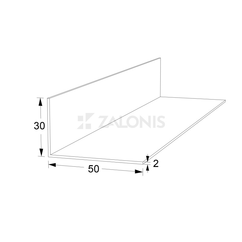 L-SHAPE ALUMINUM PROFILE 50x30 ANODISED L-SHAPE ALUMINIUM PROFILES