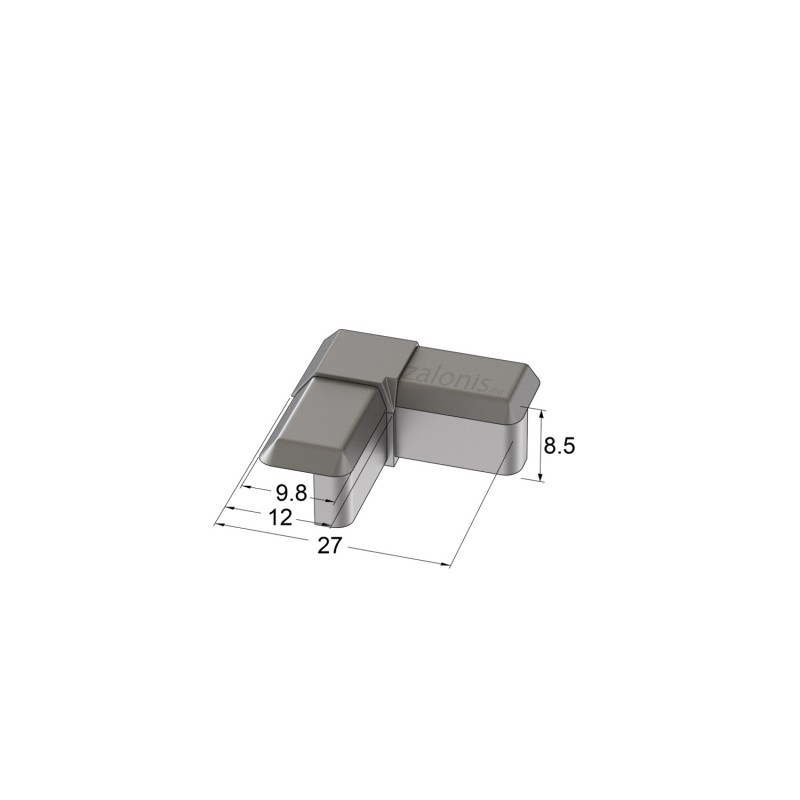 PLASTIC CORNER FOR ALUMINIUM PROFILE 11x12