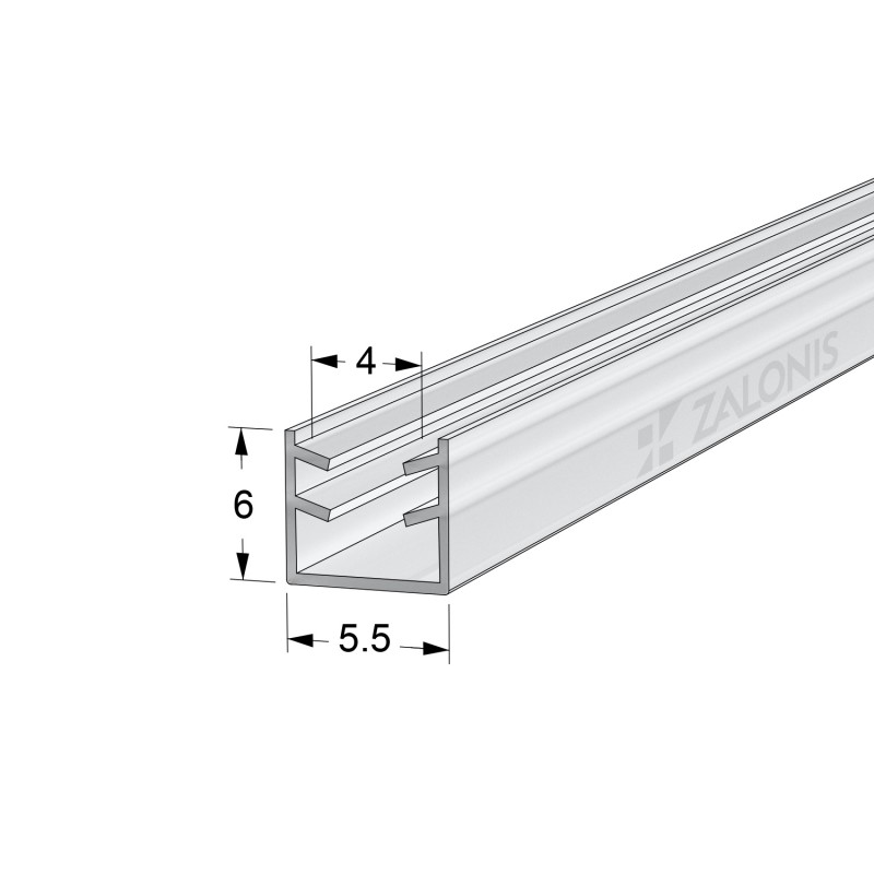 PLASTIC GLAZING PROFILE FOR 4mm GLASS / 3 m ROD GENERAL USE PLASTIC PROFILES