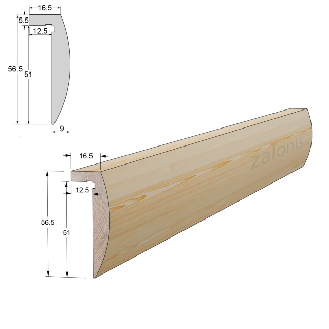 DOOR CASING CLIP AND OVAL MOULDING / PINE