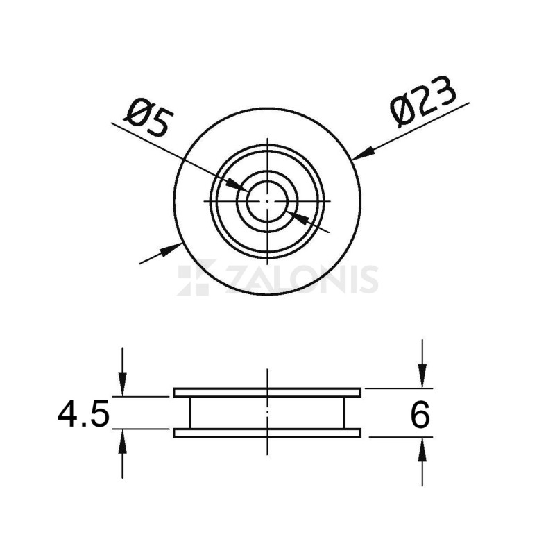 BALL BEARING ROLLER 23 mm