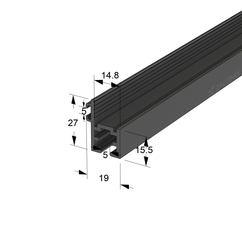 L-SHAPE BOTTOM SLIDING PROFILE m.420 / BLACK