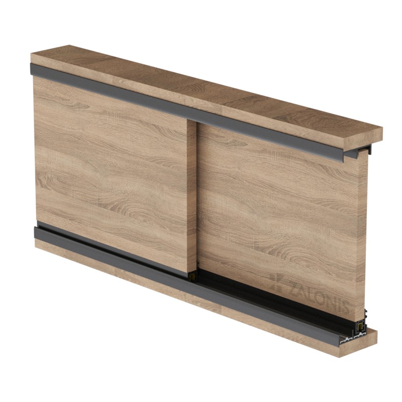 SLIDING SYSTEM m.420 WITHOUT SIDE PROFILES / 2 LEAF / 2m SLIDING SYSTEM RAIL m.420