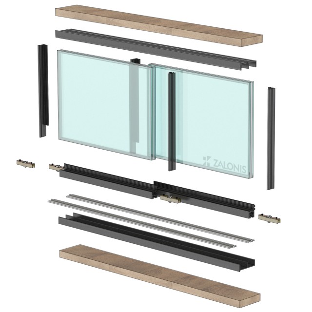 SLIDING SYSTEM m.420 WITH SIDE PROFILES / 2 LEAF / 2m