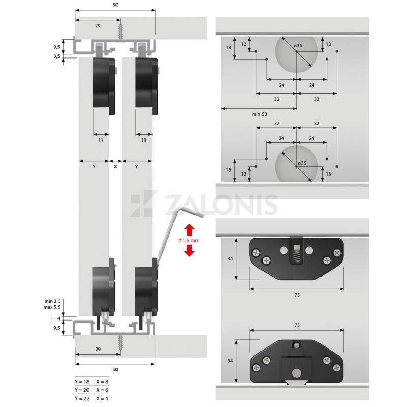 SLIDING WARDROBE GUIDE m.012 ALUMINIUM PROFILES FOR SLIDING SYSTEMS