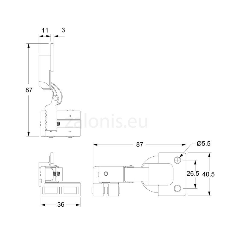 FOLDING CLOSET MECHANISM m.033 / ACCESSORY SET 